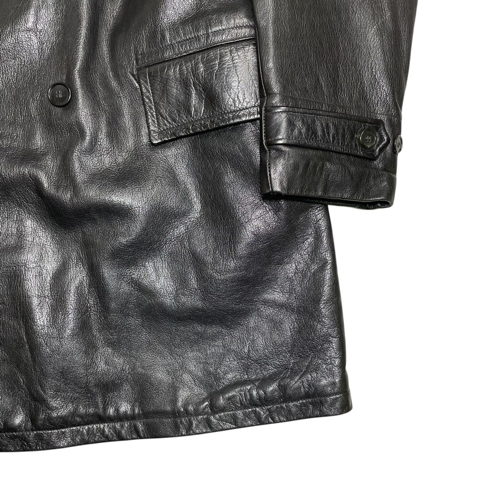 1940s Swedish Army Horsehide Leather Coat - M/L