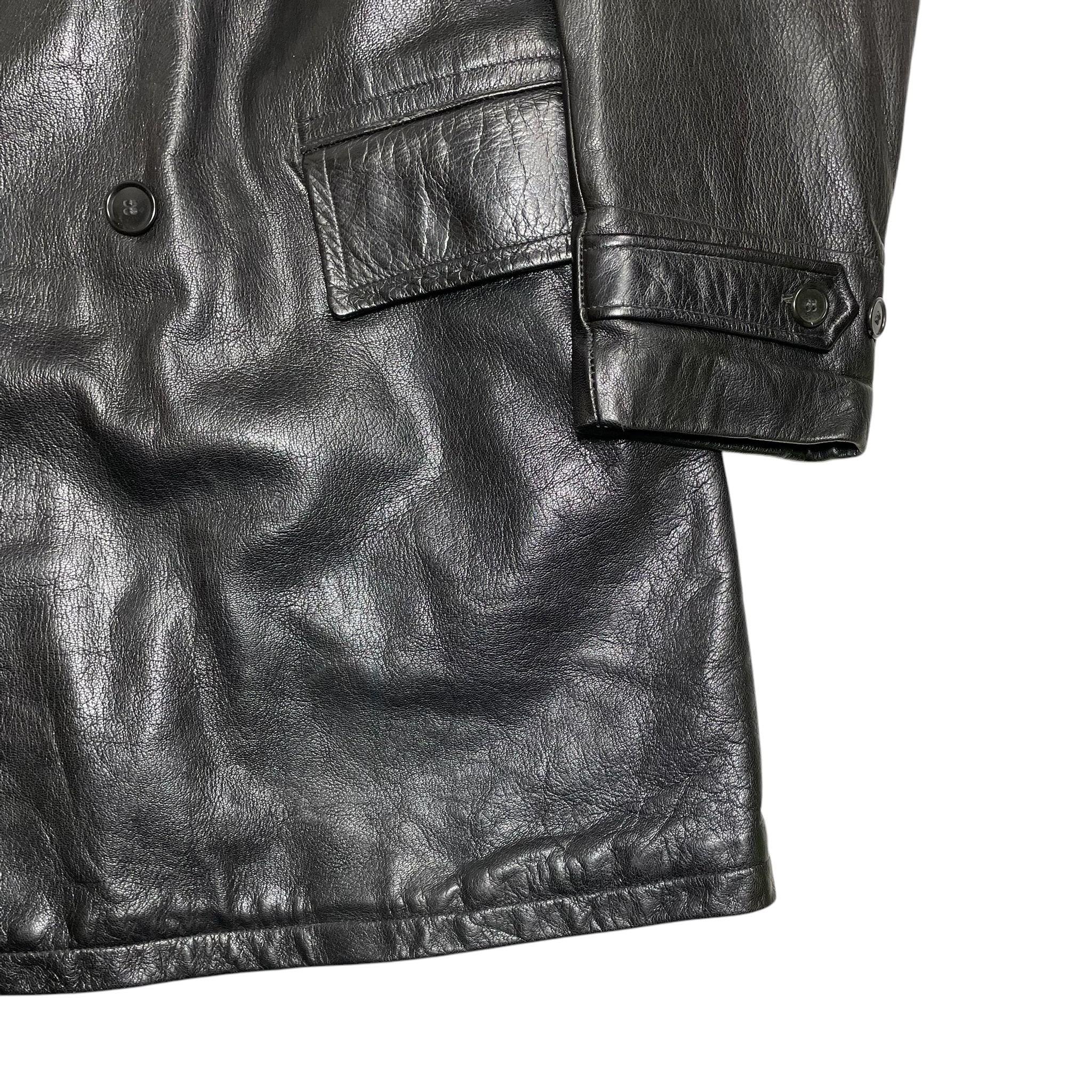 1940s Swedish Army Horsehide Leather Coat - M/L