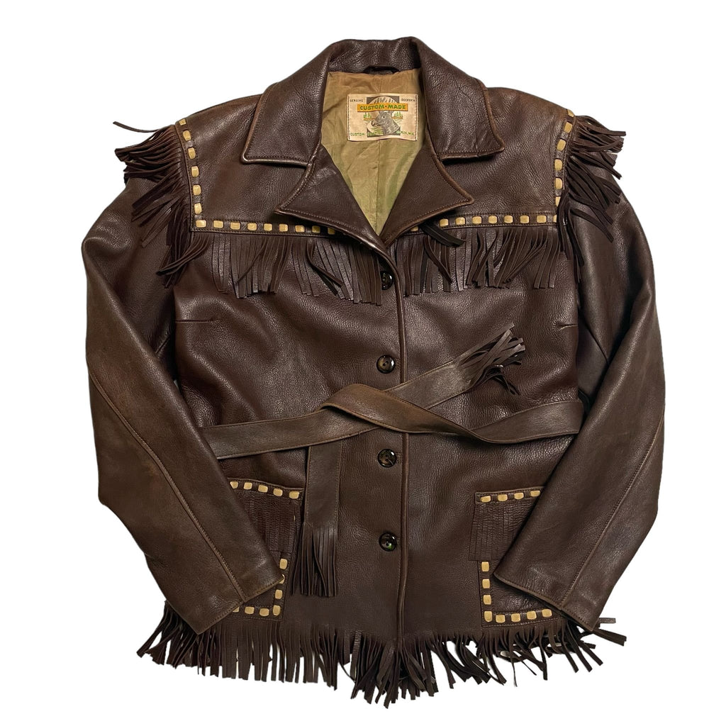 1960s American Deerskin Western Fringe Jacket - Small