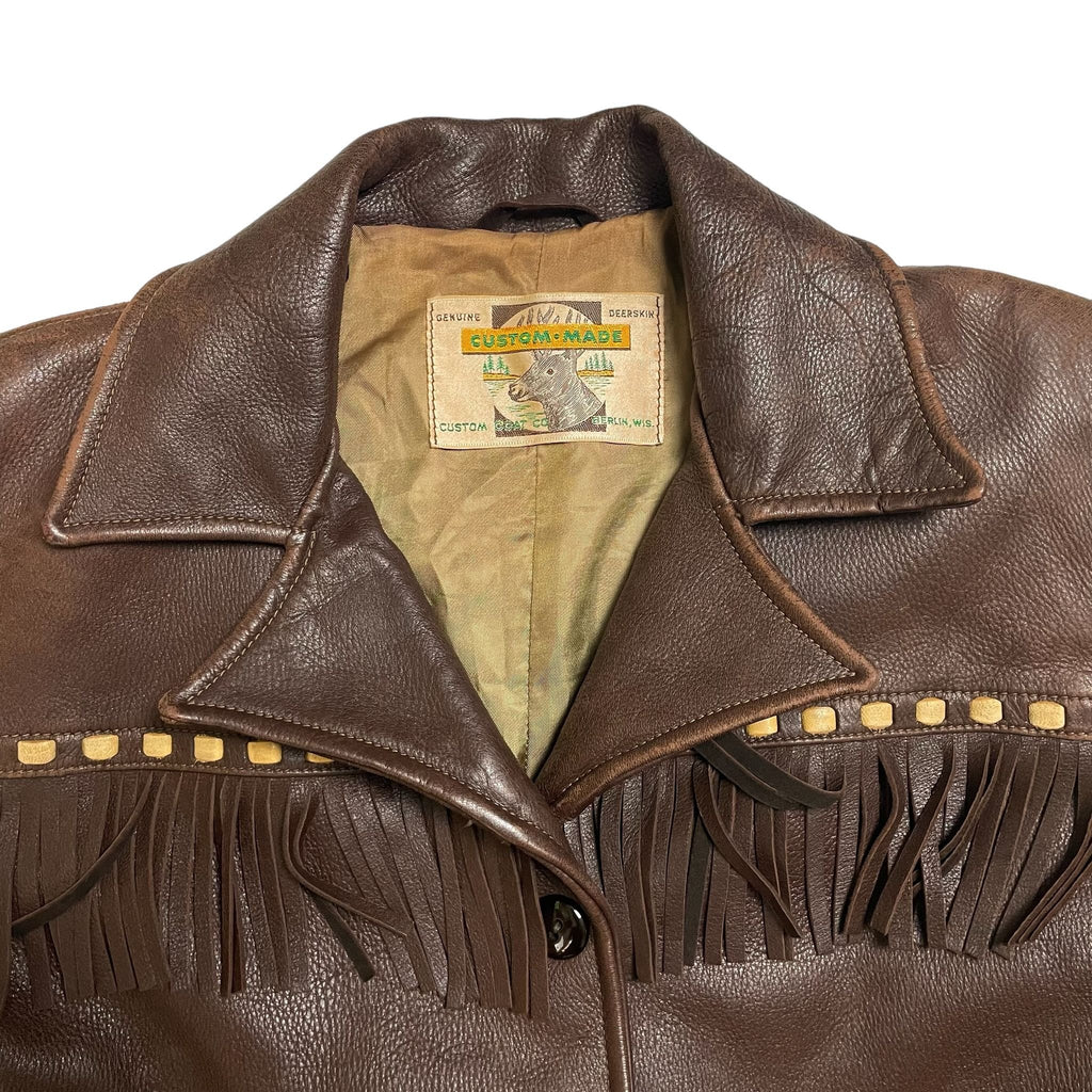1960s American Deerskin Western Fringe Jacket - Small