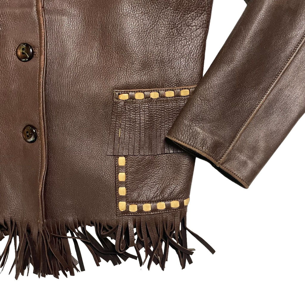 1960s American Deerskin Western Fringe Jacket - Small