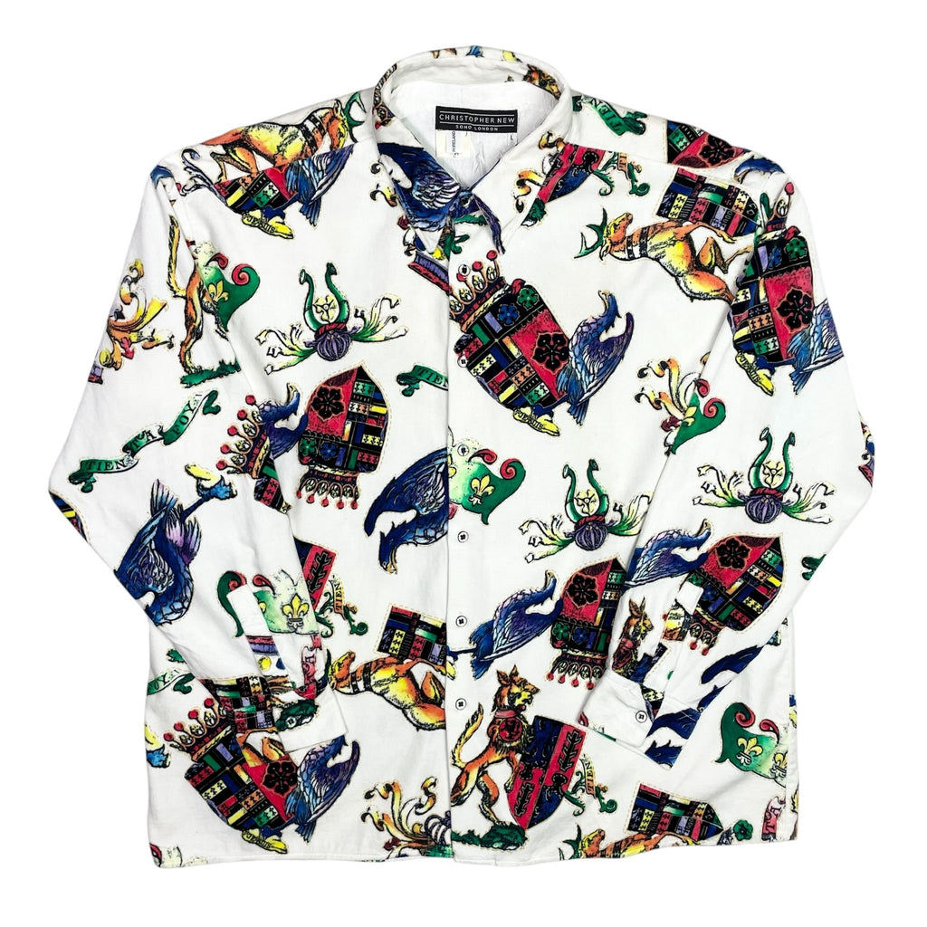 1980s Christopher New Arsty Velvet Shirt - Large