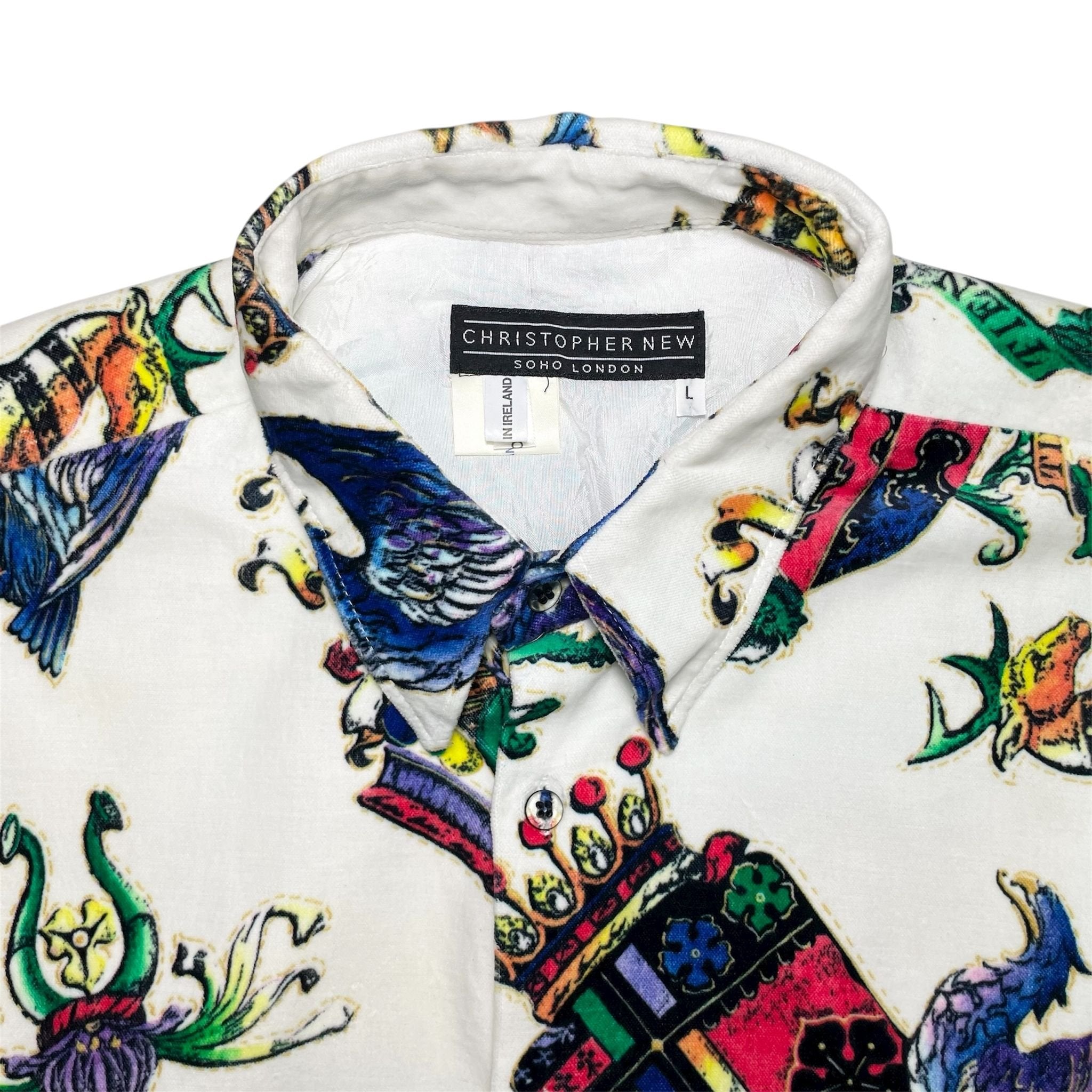 1980s Christopher New Arsty Velvet Shirt - Large