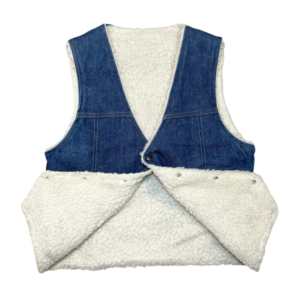 1970s Montgomery Ward Sherpa Denim Vest - Small