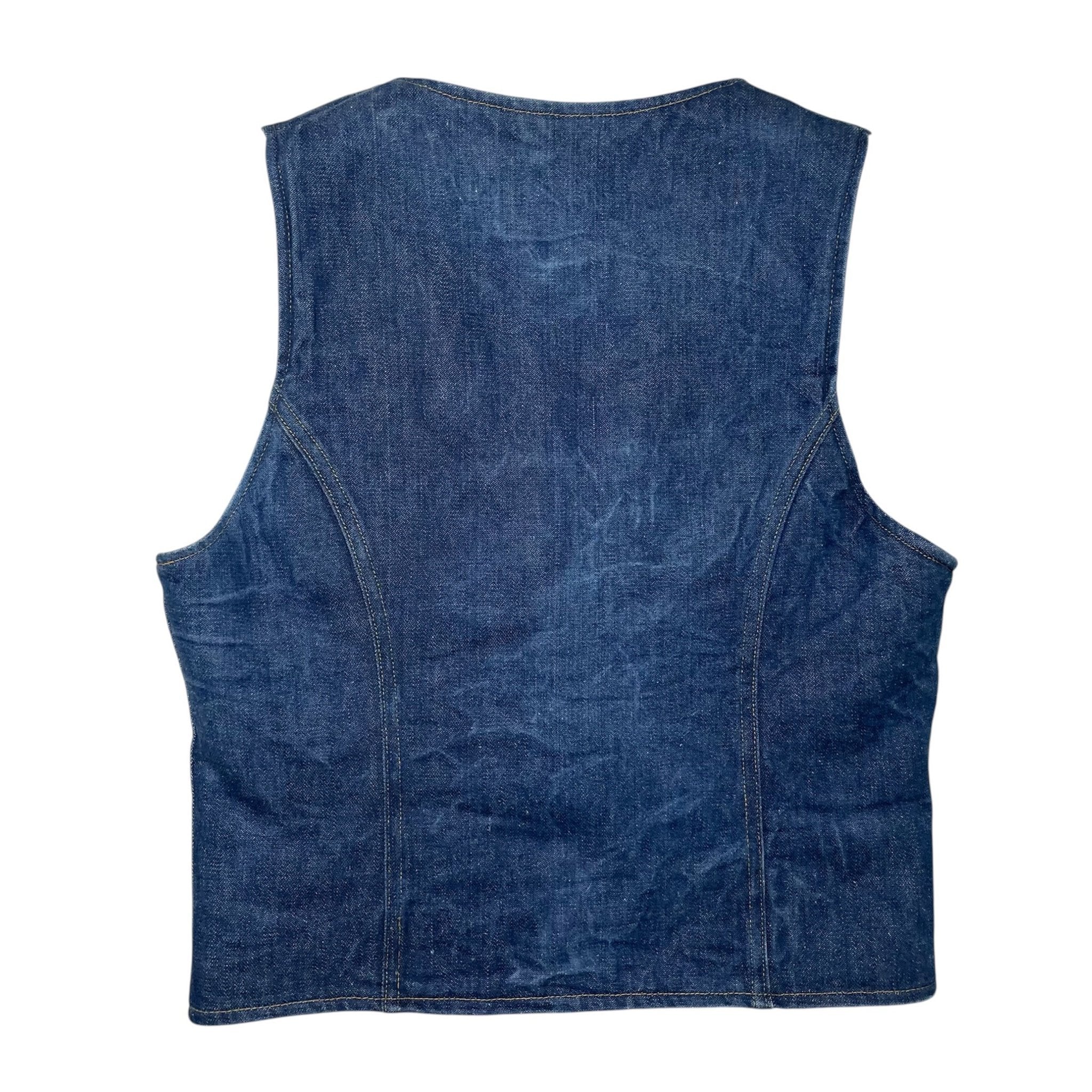 1970s Montgomery Ward Sherpa Denim Vest - Small