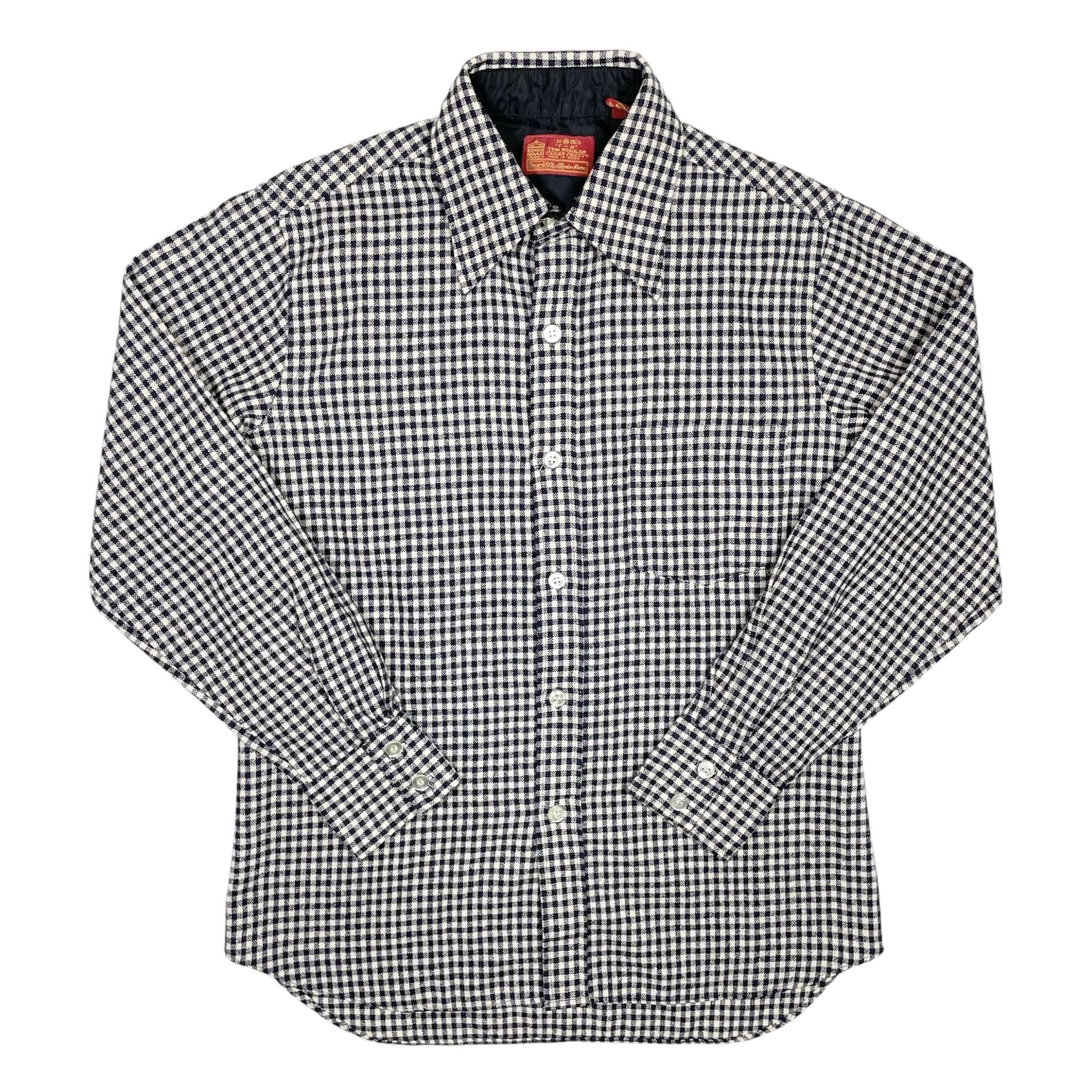 1970s Sears Check Flannel Shirt - Medium