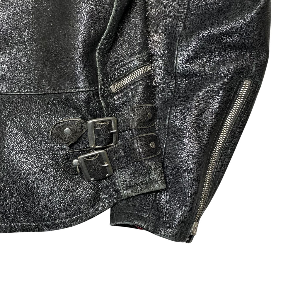1970s Swedish Biker Leather Jacket - S/M