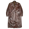 1930s German Officer Leather Overcoat - Large