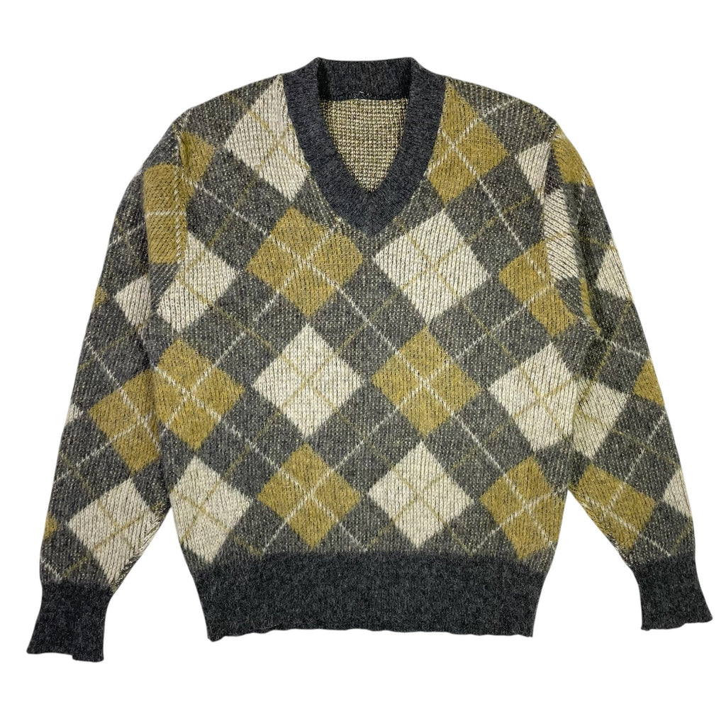 1950s Mohair Argyle Knit Sweater - Medium