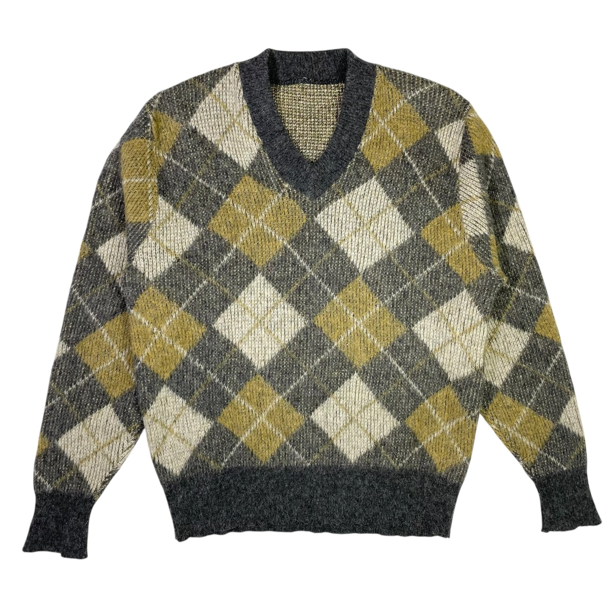 1950s Mohair Argyle Knit Sweater - Medium