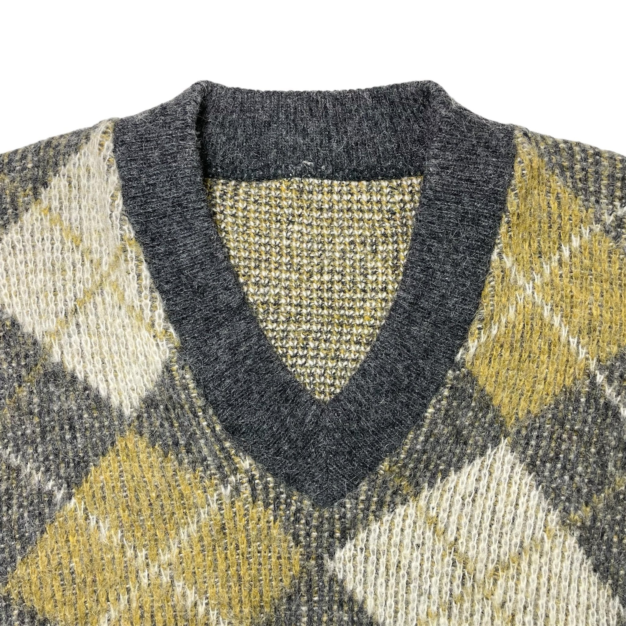 1950s Mohair Argyle Knit Sweater - Medium