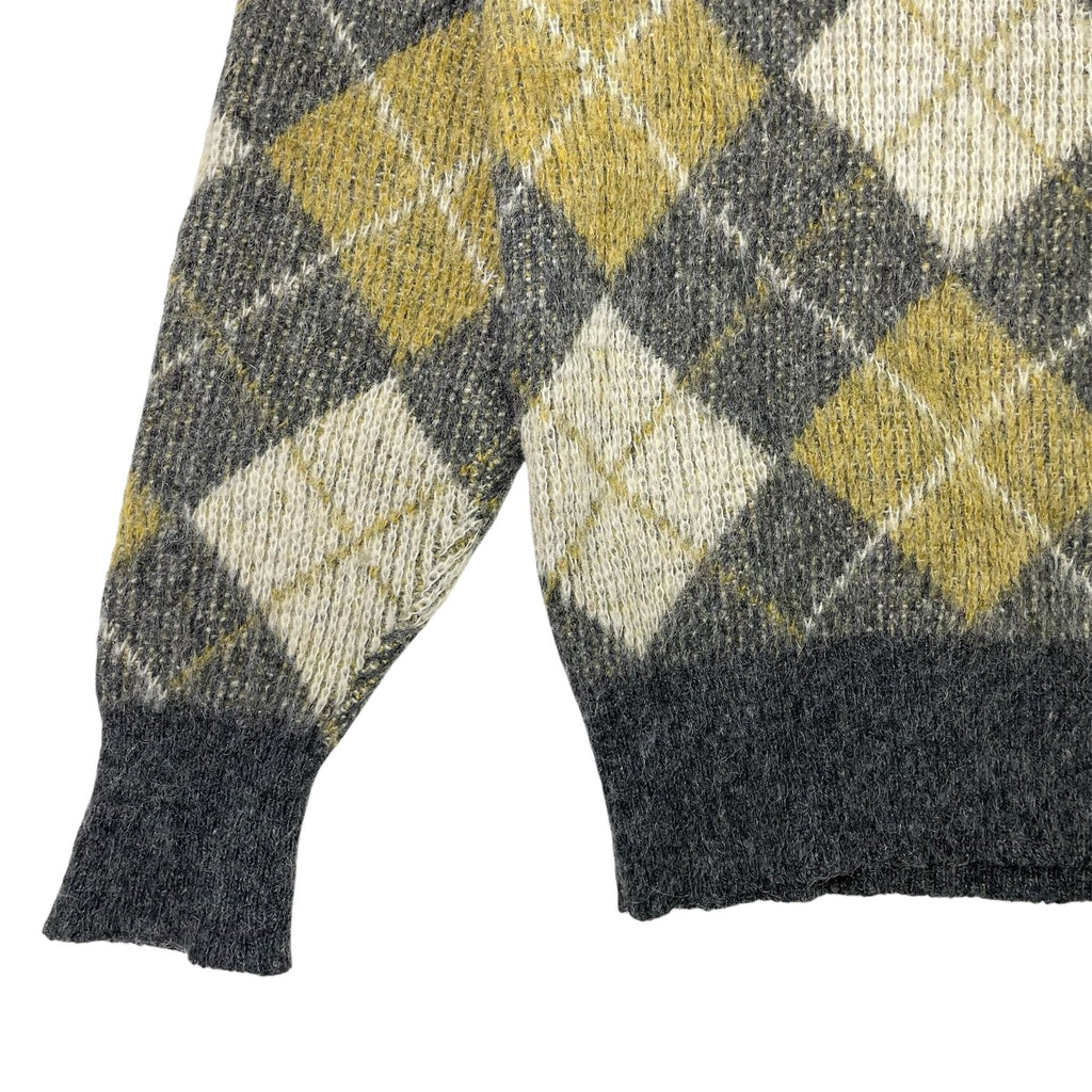 1950s Mohair Argyle Knit Sweater - Medium