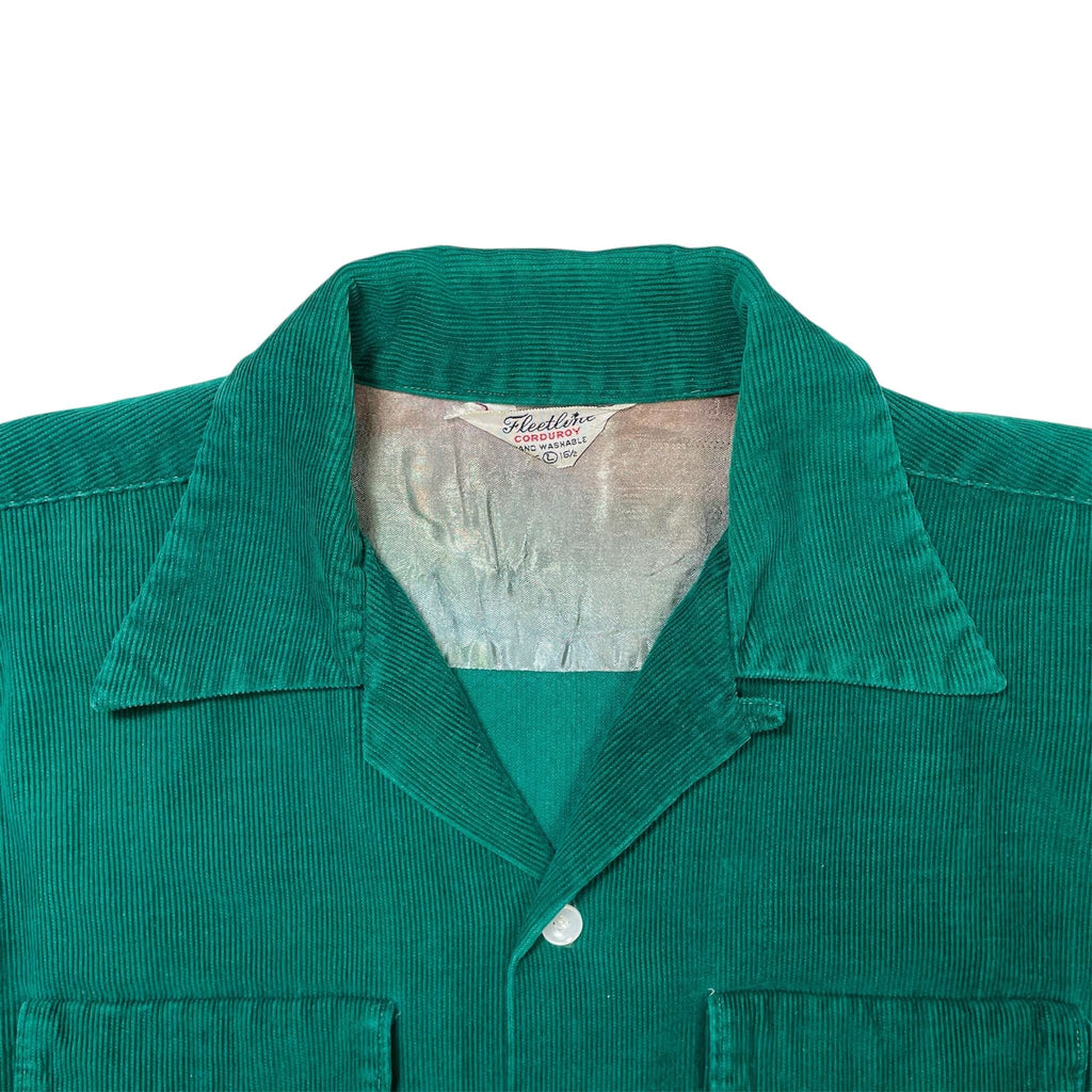 1950s Corduroy Camp Collar Shirt - Large