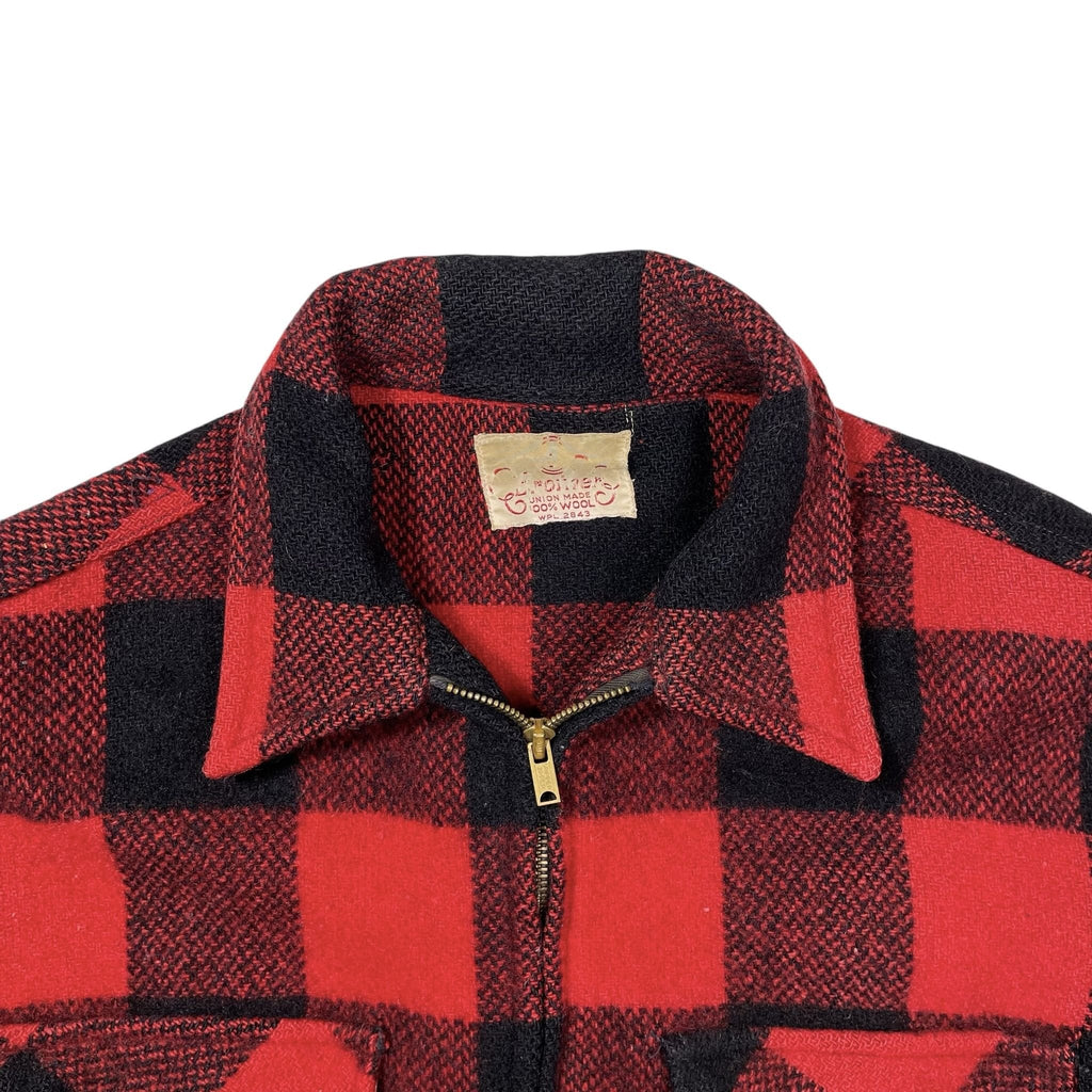 1950s Five Brother Wool Check Zip Jacket - Large