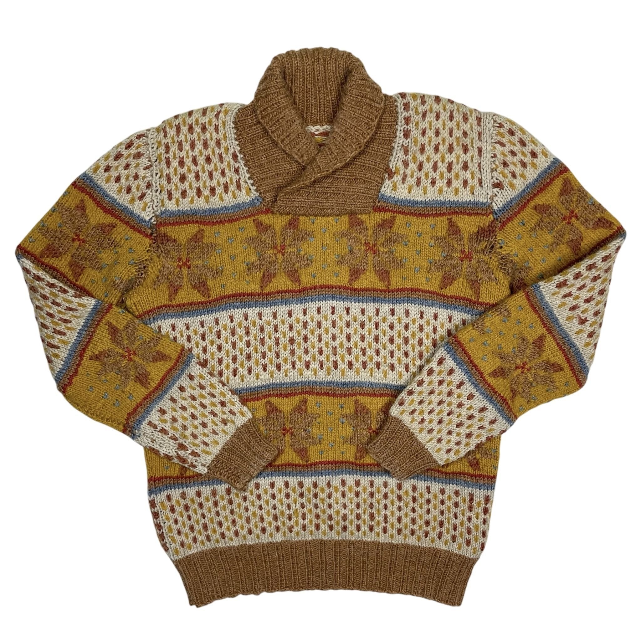 1950s Shawl Collar Knit Sweater - Medium