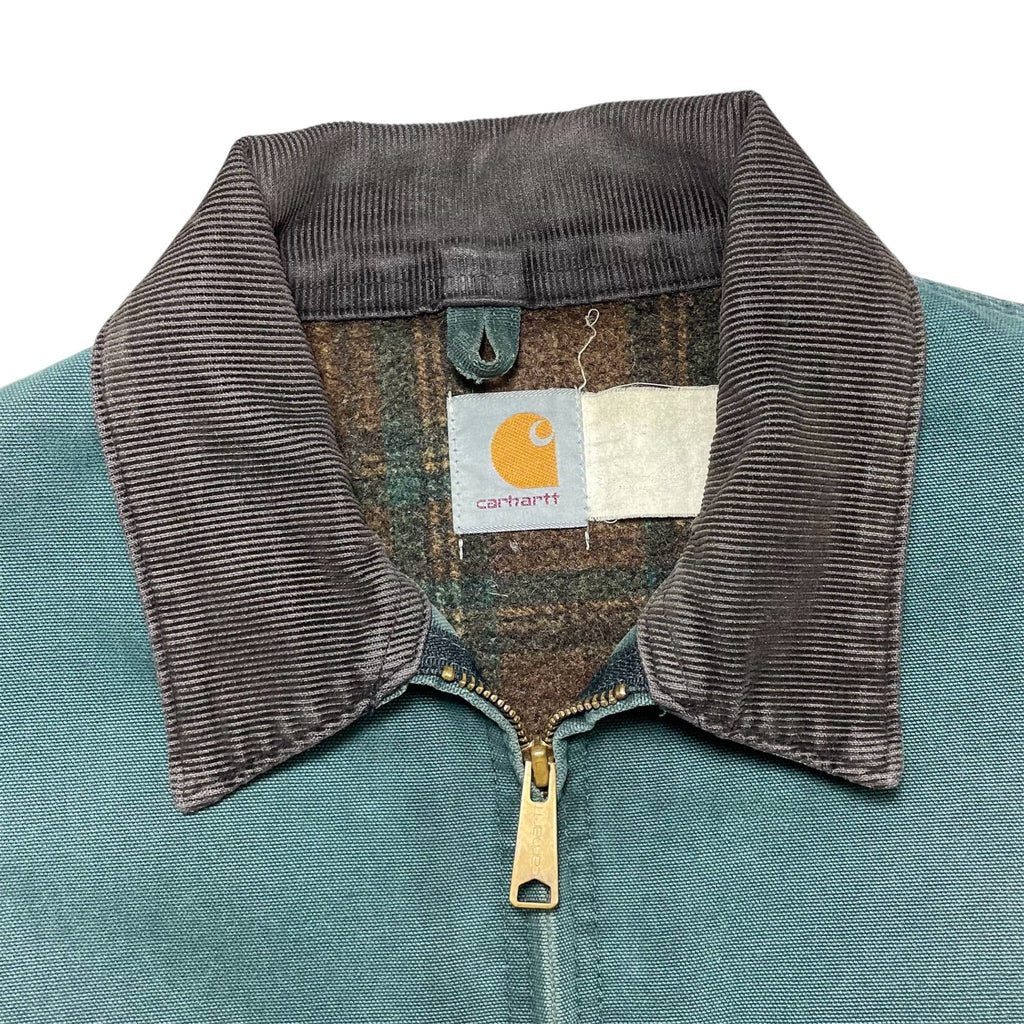 1990s Carhartt Detroit Faded Hunter Green Jacket - L/XL