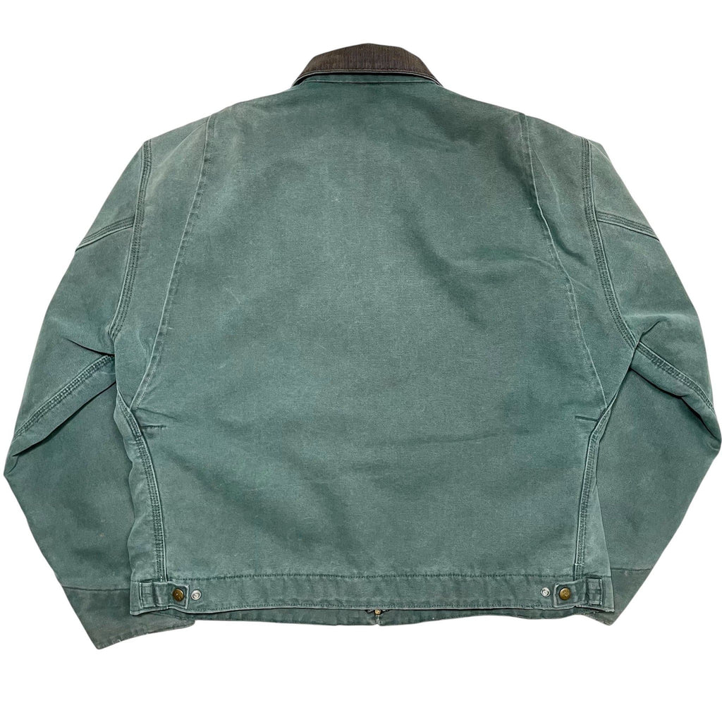 1990s Carhartt Detroit Faded Hunter Green Jacket - L/XL