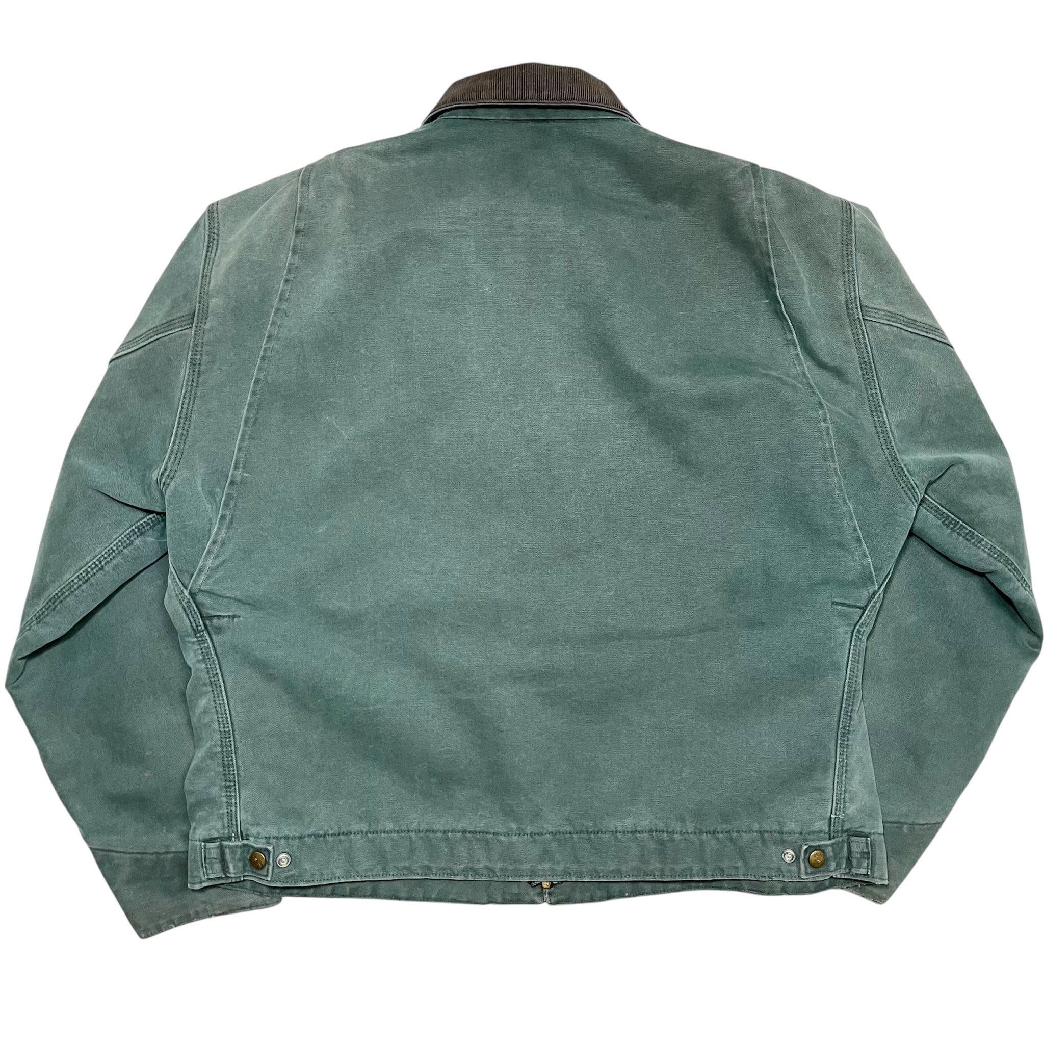 1990s Carhartt Detroit Faded Hunter Green Jacket - L/XL