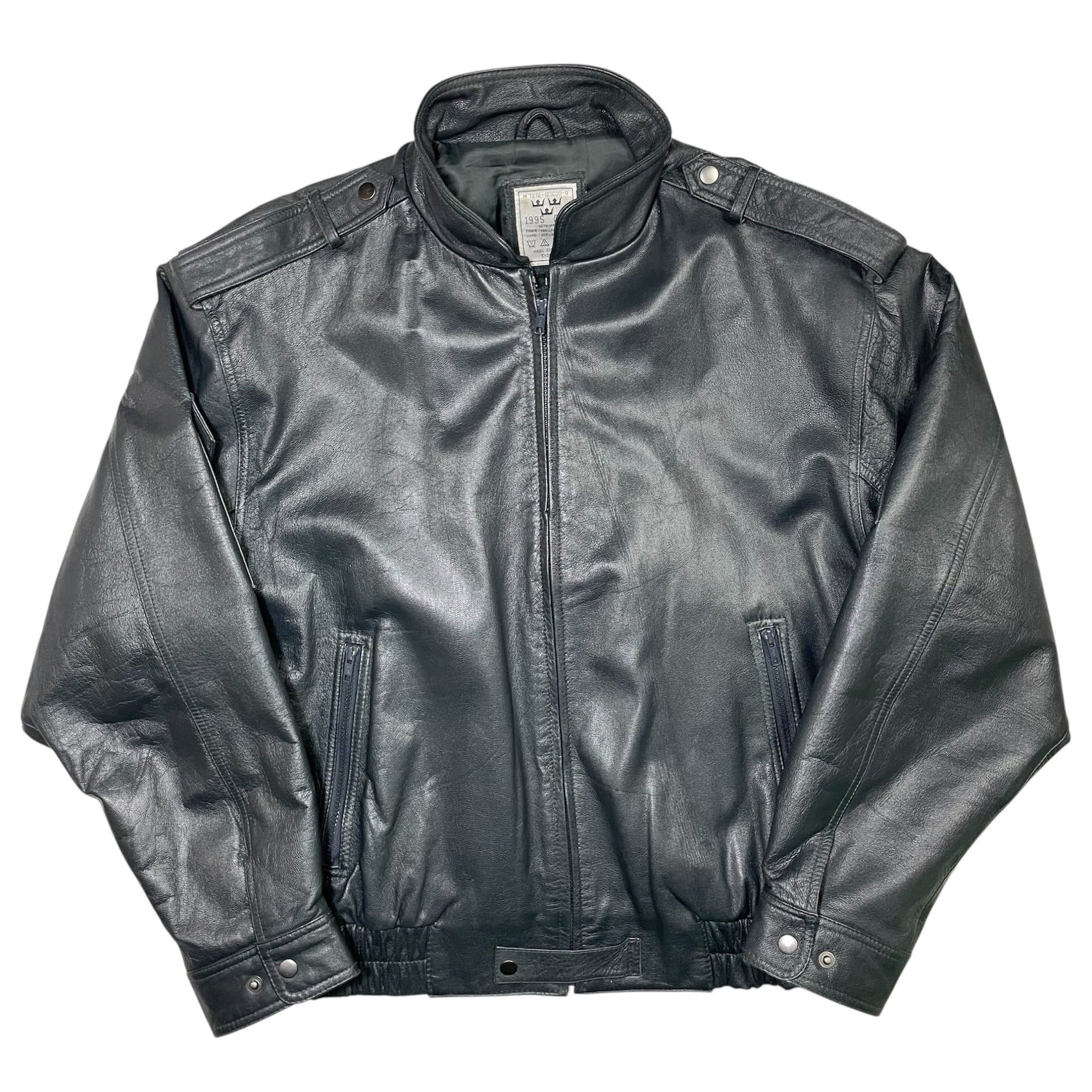 1990s Swedish Airforce M/90 Leather Flight Jacket - XL