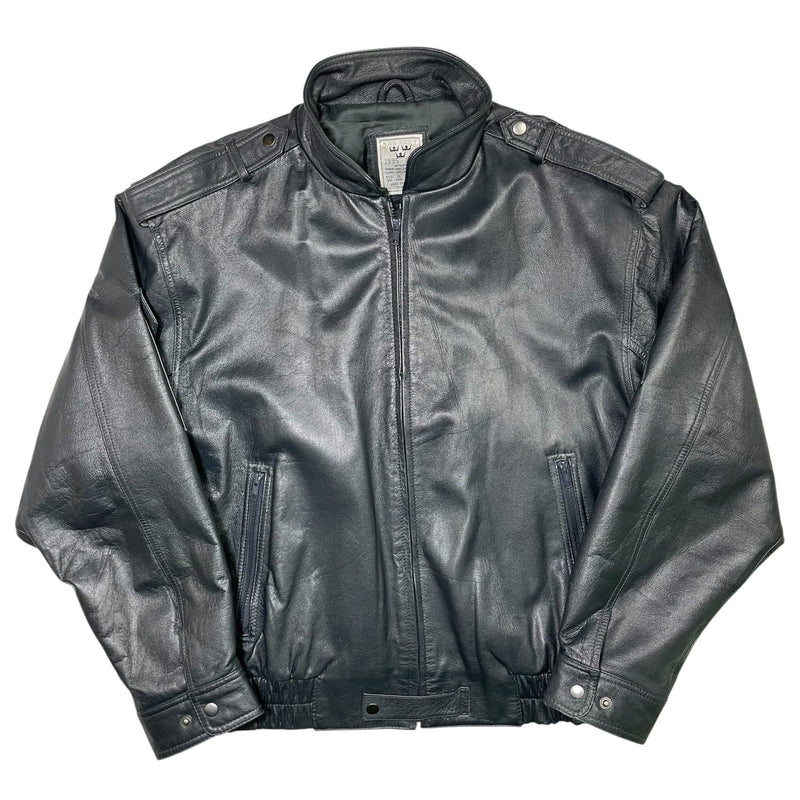 1990s Swedish Airforce M/90 Leather Flight Jacket - XL