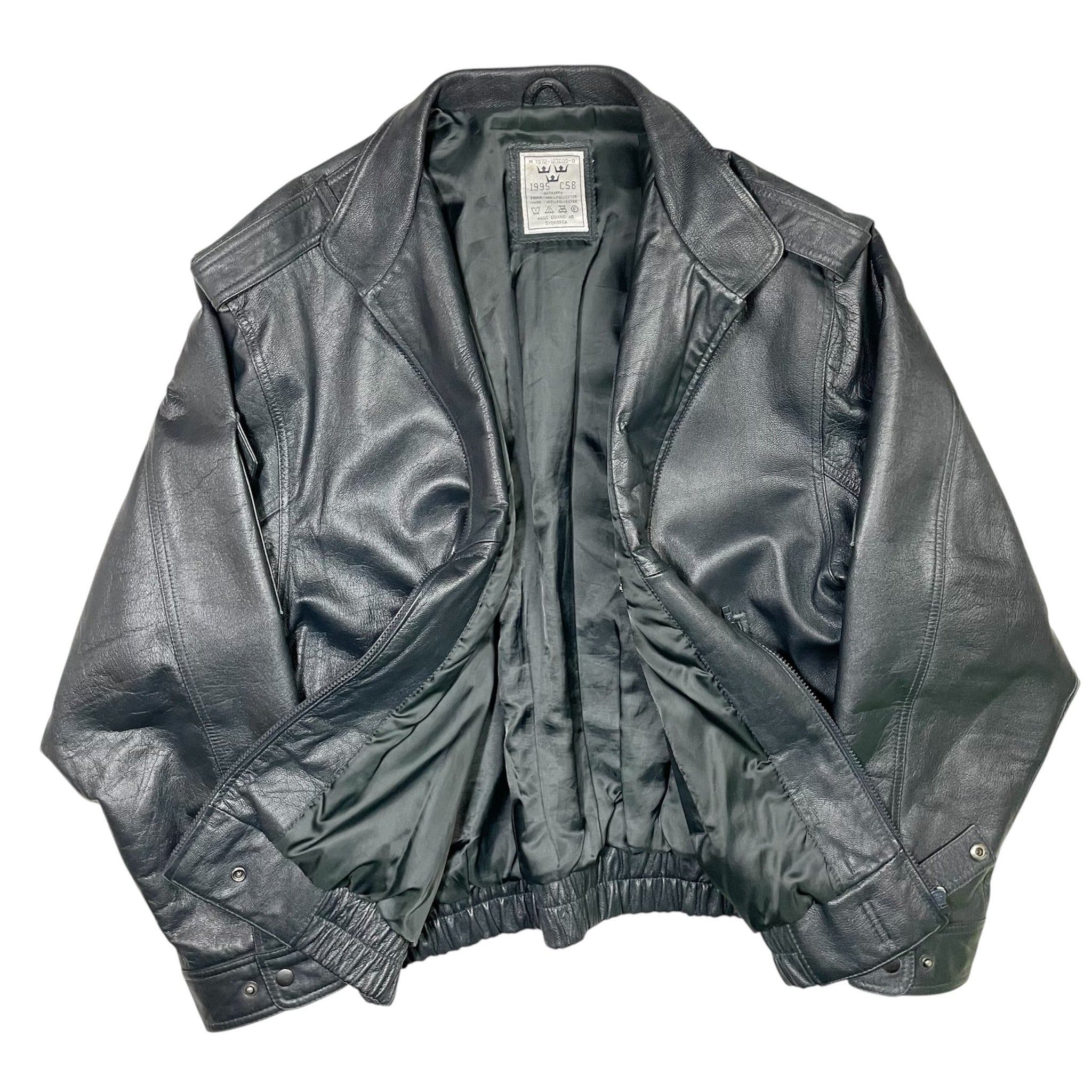 1990s Swedish Airforce M/90 Leather Flight Jacket - XL