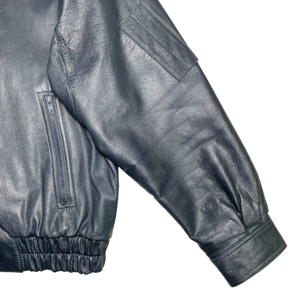 1990s Swedish Airforce M/90 Leather Flight Jacket - XL
