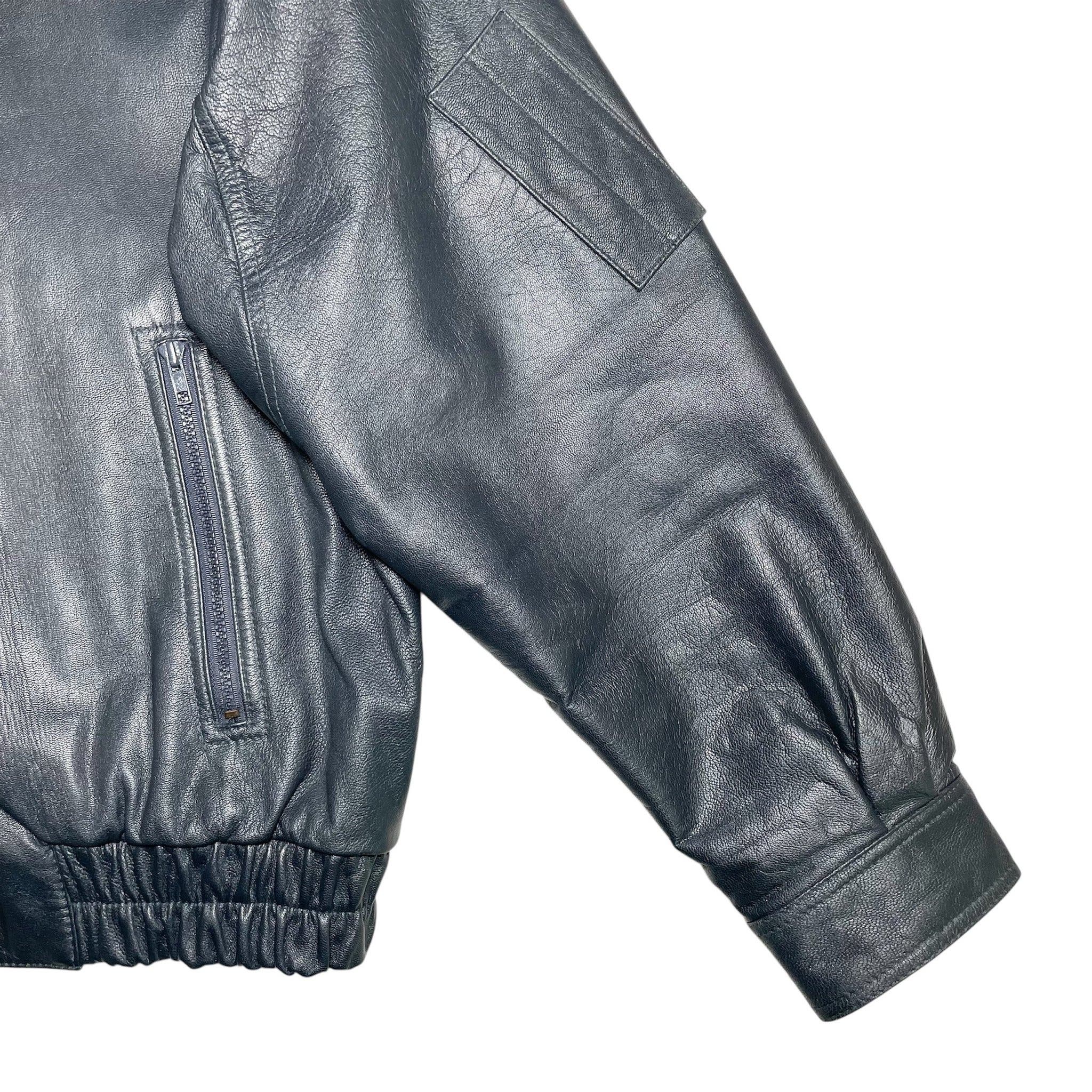 1990s Swedish Airforce M/90 Leather Flight Jacket - XL