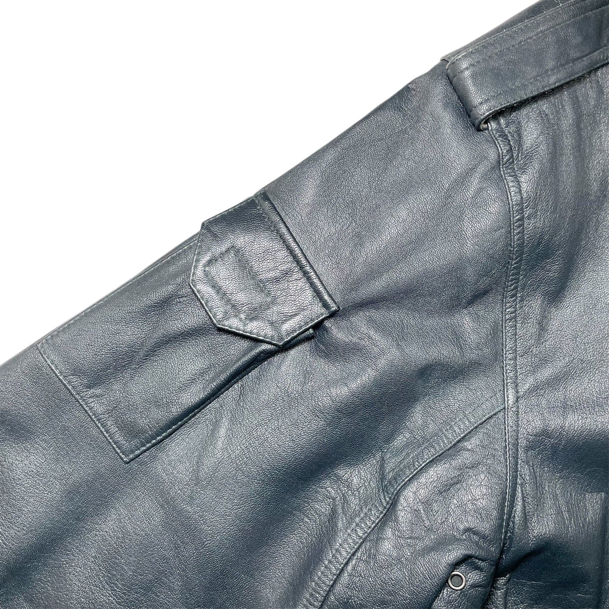 1990s Swedish Airforce M/90 Leather Flight Jacket - XL