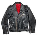 1970s Black Leather Biker Jacket by Texman - Small