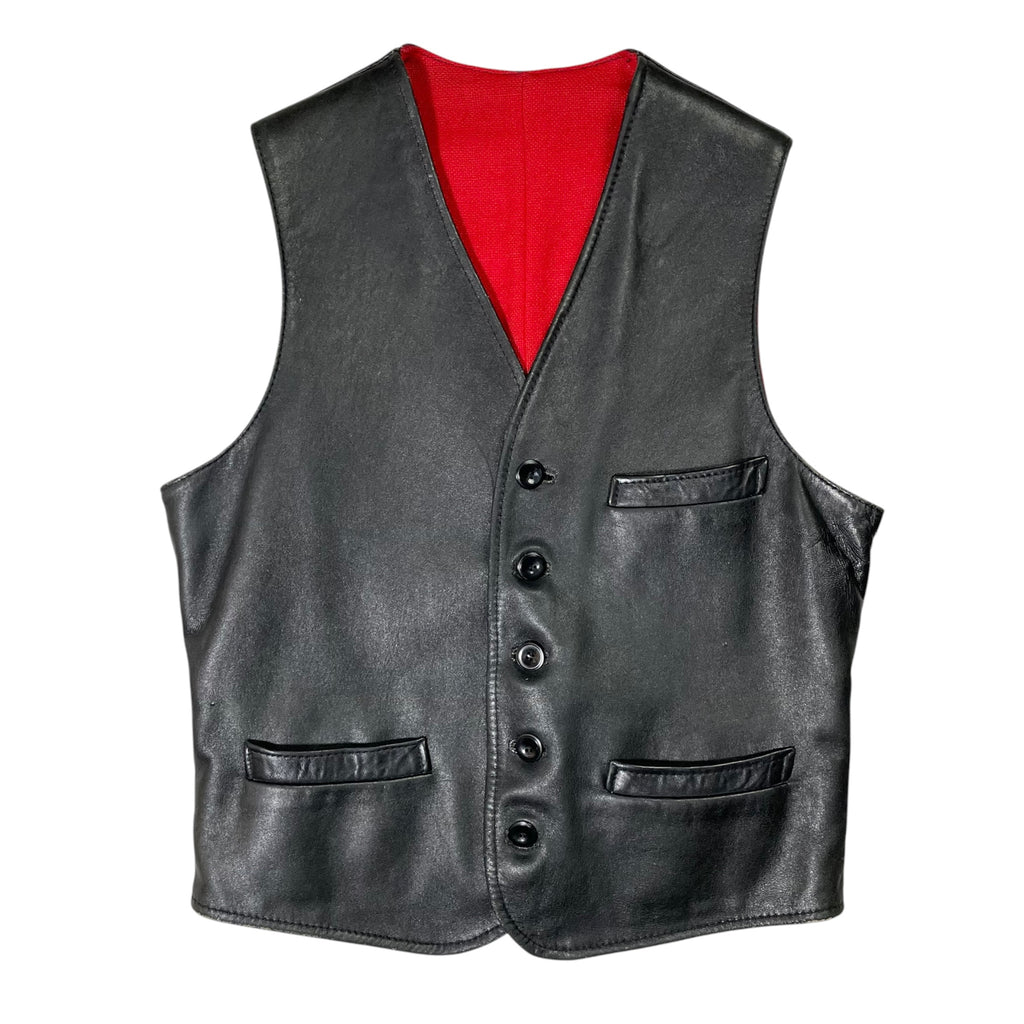 1960s Grolls Goatskin Leather Vest - Small