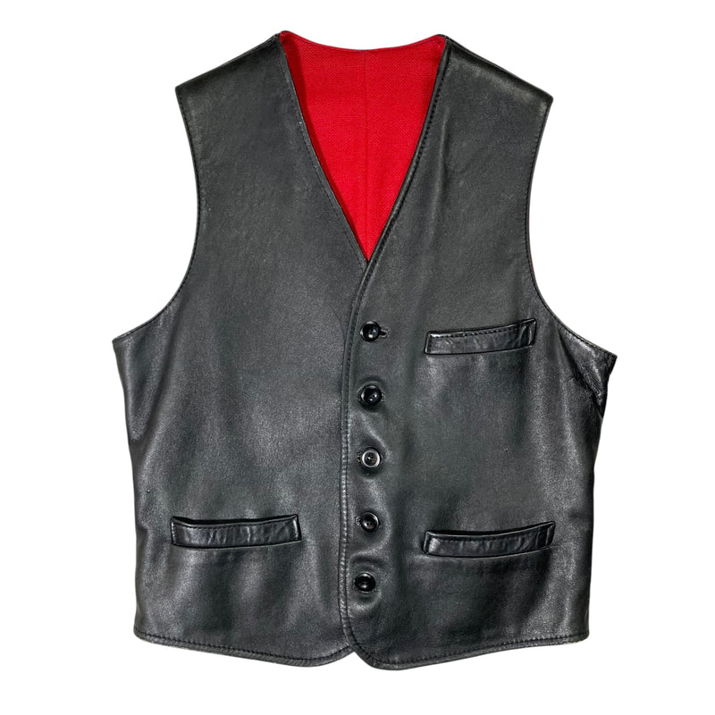 1960s Grolls Goatskin Leather Vest - Small