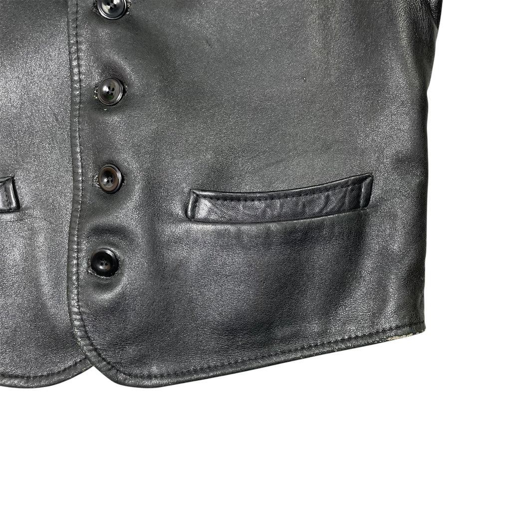 1960s Grolls Goatskin Leather Vest - Small