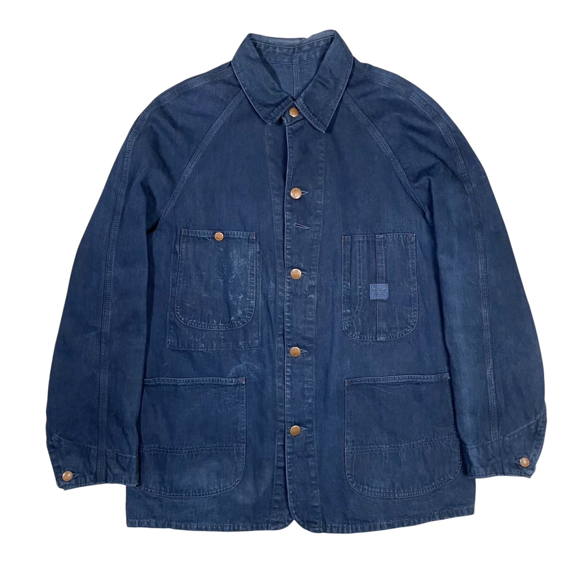 1950s J.C. Penney Co Pay Day Denim Chore Coat - Large