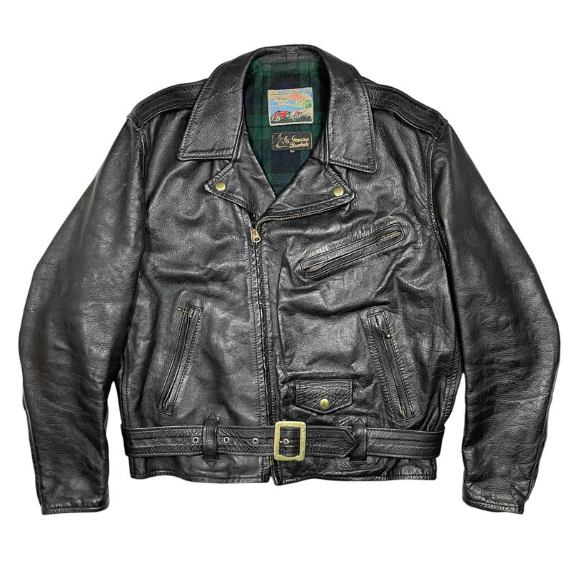 1990s Aero Leather Co Motorcycle Steerhide Leather Jacket - Large