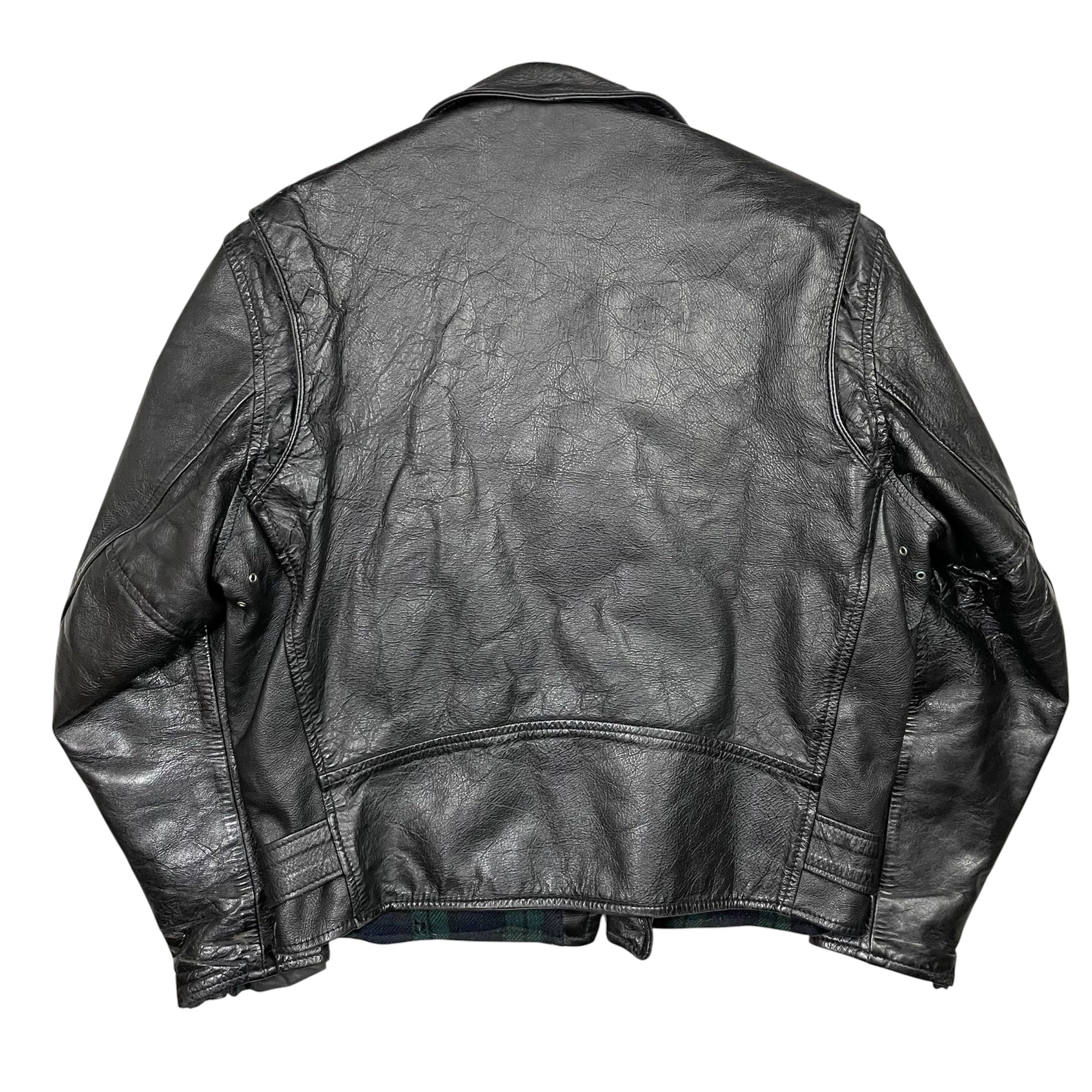 1990s Aero Leather Co Motorcycle Steerhide Leather Jacket - Large